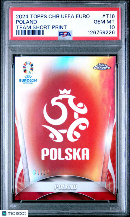 2024-25 Topps Chrome Poland Team SP /24 PSA 10