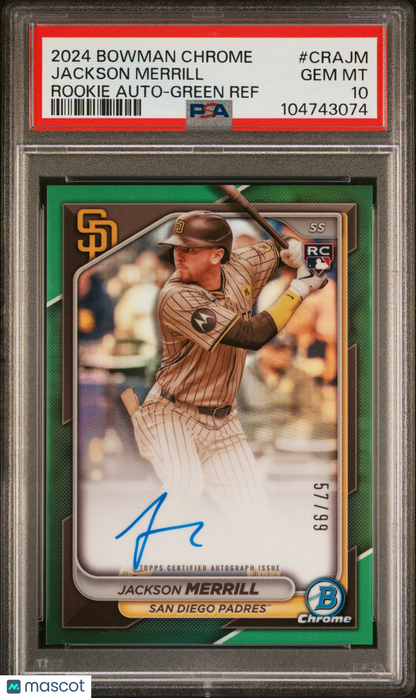 2024 Bowman Chrome Green Rookie Auto /99 PSA 10