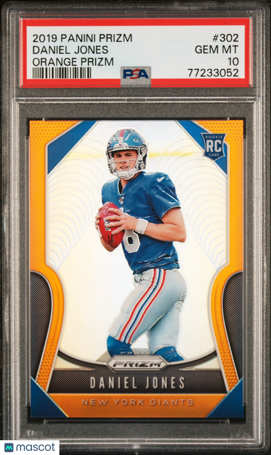 2019 Prizm Daniel Jones Orange Rookie /249 PSA 10