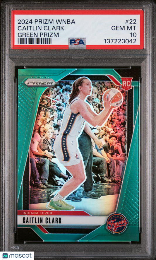 2024 Panini Prizm WNBA Caitlin Clark #22 Green PSA