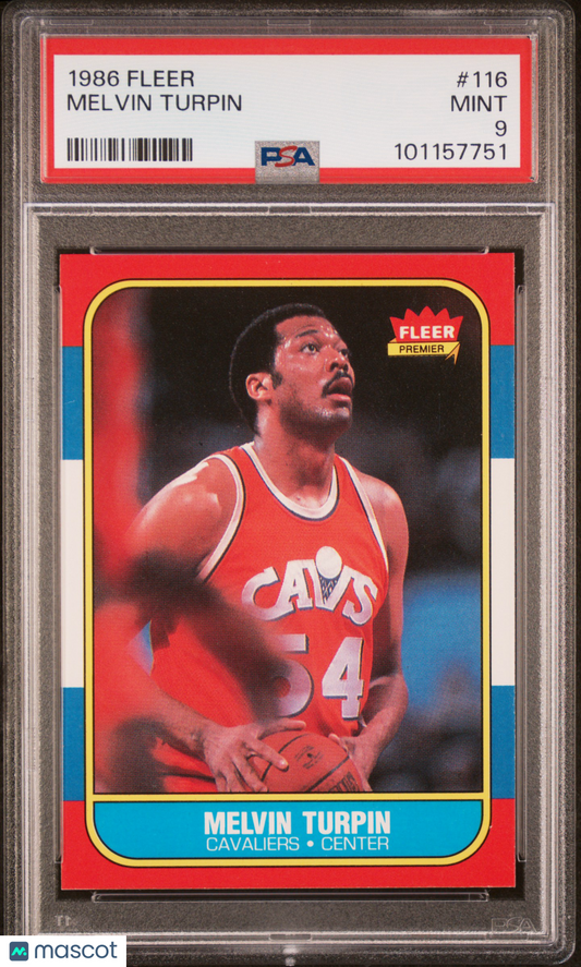 1986 Fleer Melvin Turpin #116 PSA