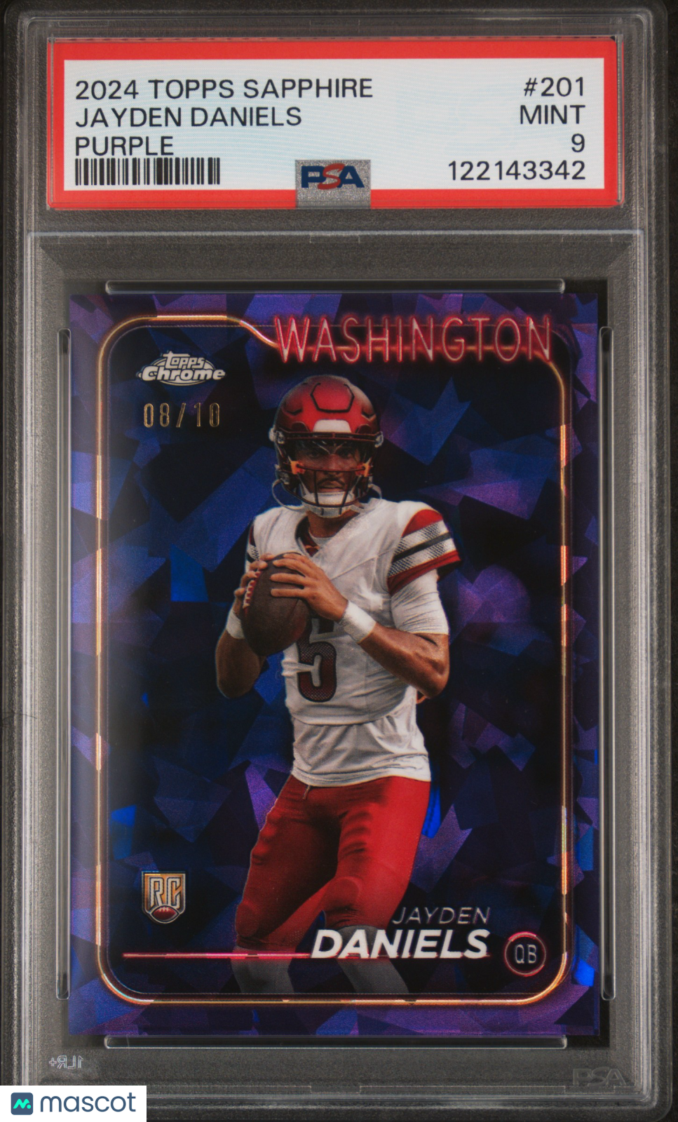 2024 Topps Chrome Sapphire Edition Jayden Daniels #201 Purple /10 RC PSA 9