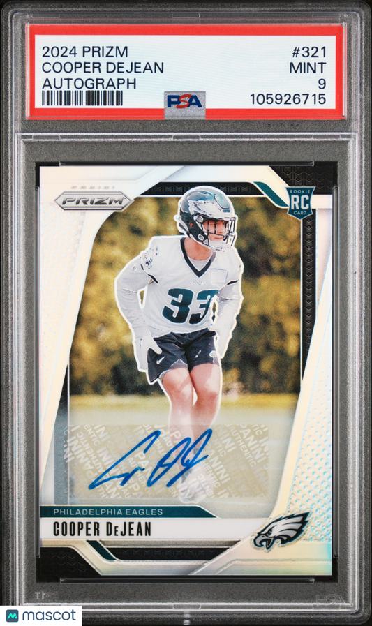 2024 Prizm Cooper DeJean Silver Auto PSA 9 RC