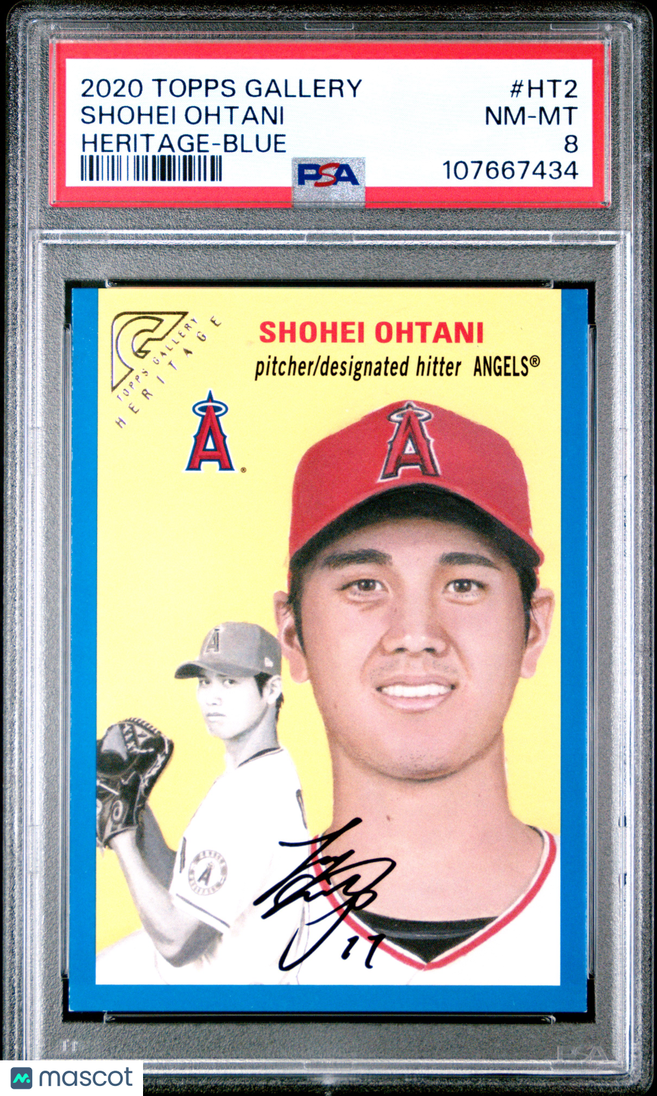 2020 Topps Gallery Shohei Ohtani Heritage Blue /99 PSA 8