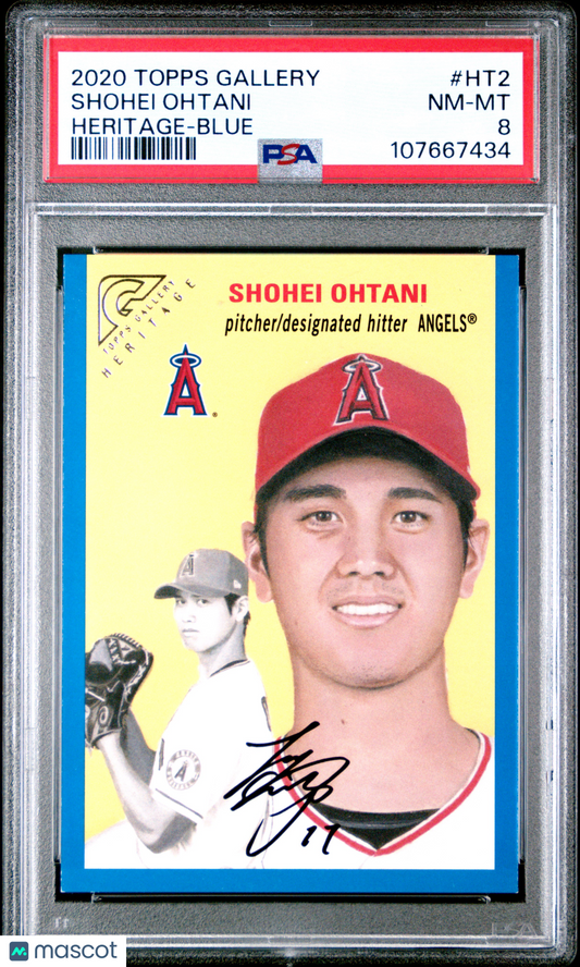 2020 Topps Gallery Shohei Ohtani Heritage Blue /99 PSA 8