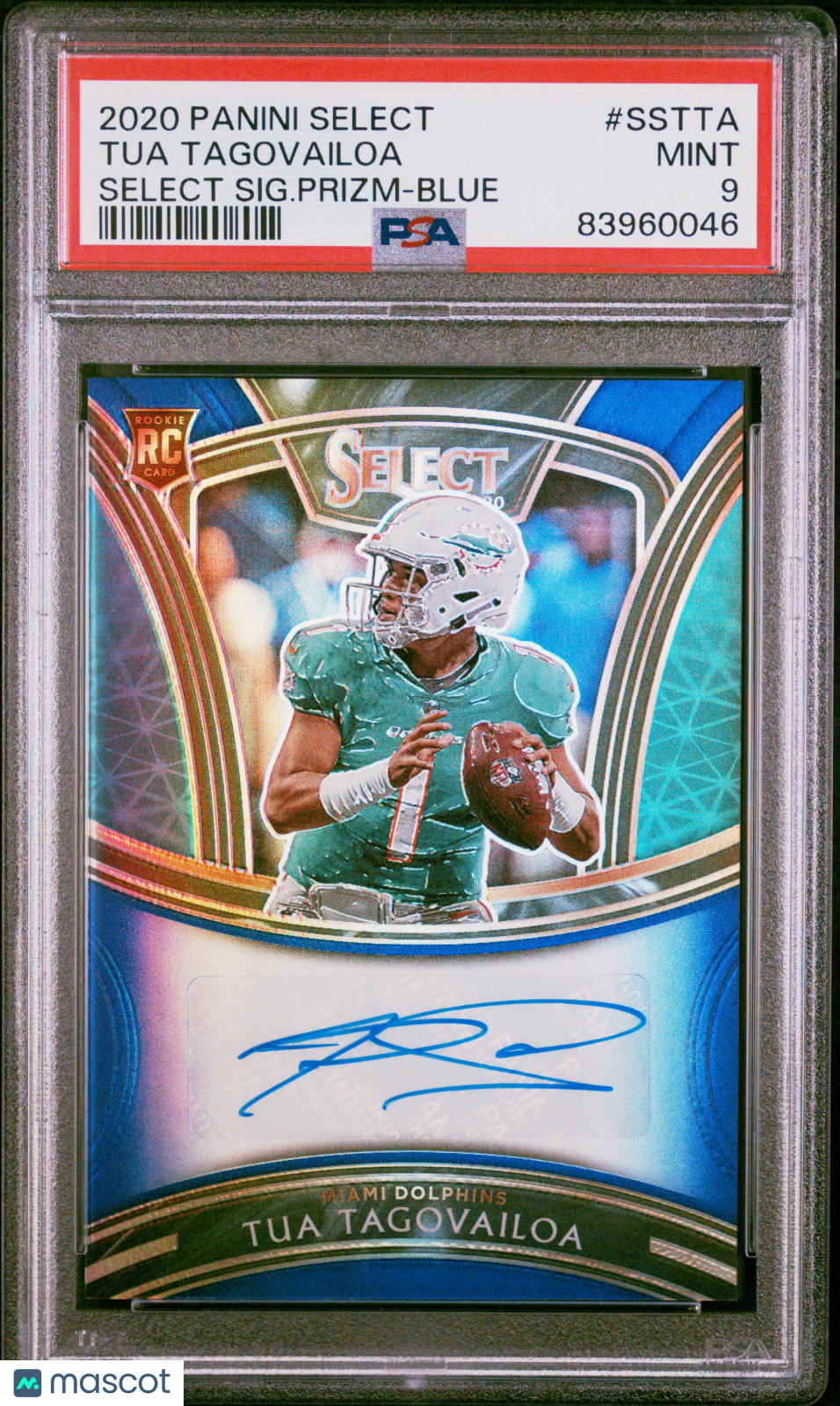 2020 Select Tua Tagovailoa Blue Rookie Auto /50 PSA 9