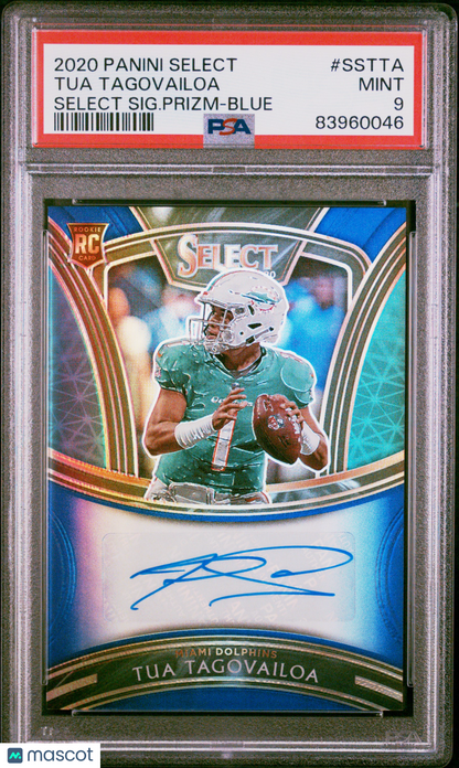 2020 Select Tua Tagovailoa Blue Rookie Auto /50 PSA 9