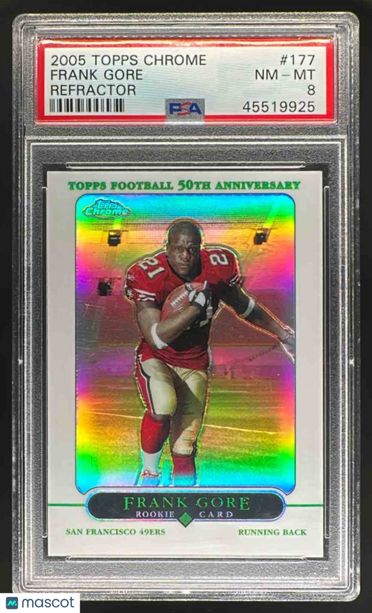 2005 Topps Chrome Frank Gore #177 50th Anniversary Rookies Refractor RC PSA 8