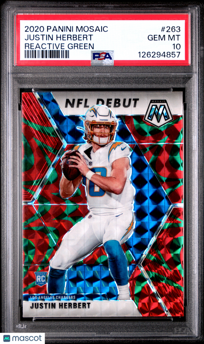 2020 Mosaic Herbert Reactive Green Rookie PSA 10