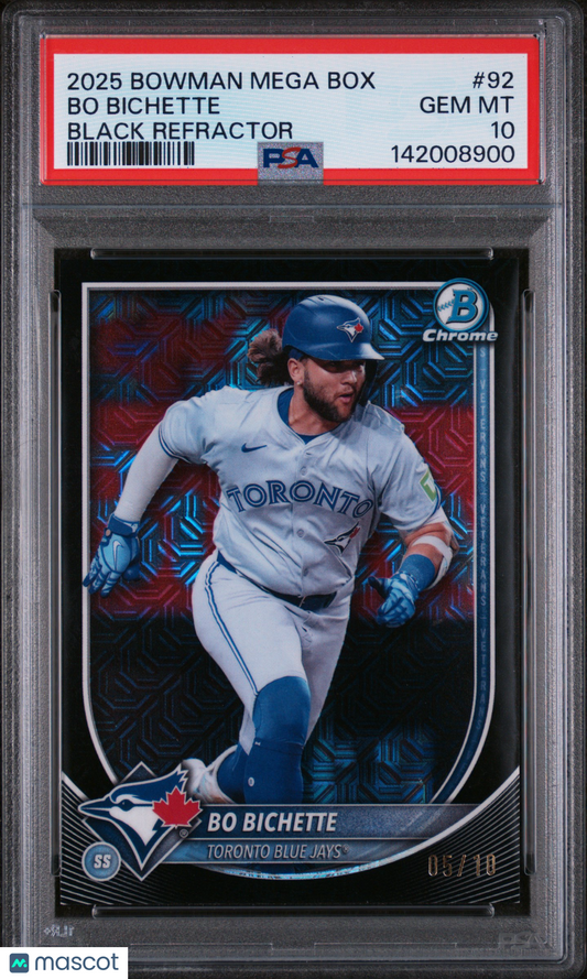 2025 Bowman Chrome Bo Bichett Black Mega Refractor /10 PSA 10