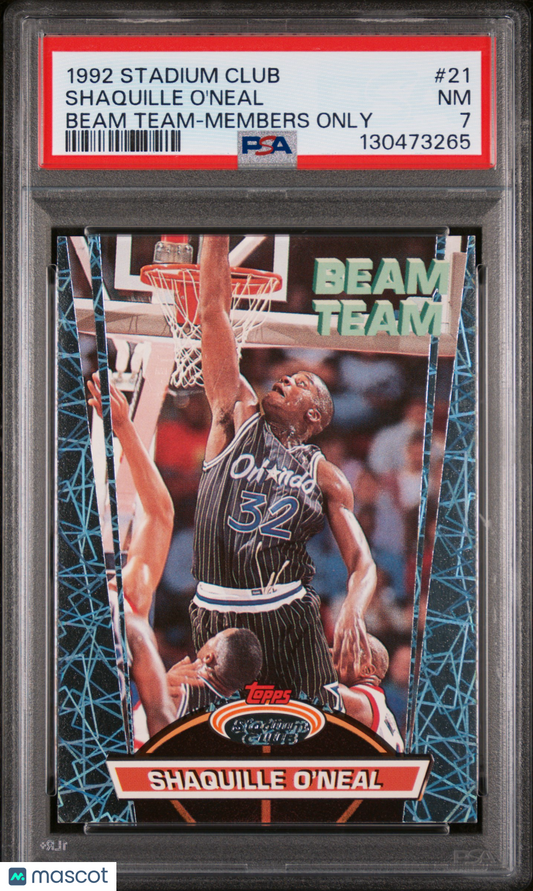 1992-93 Stadium Club Shaquille O'Neal Beam Team Rookie PSA 7