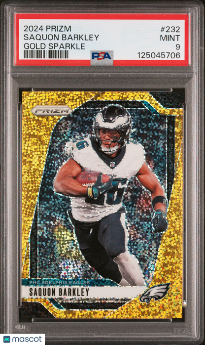 2024 Prizm Saquon Barkley Gold Sparkle /24 PSA 9