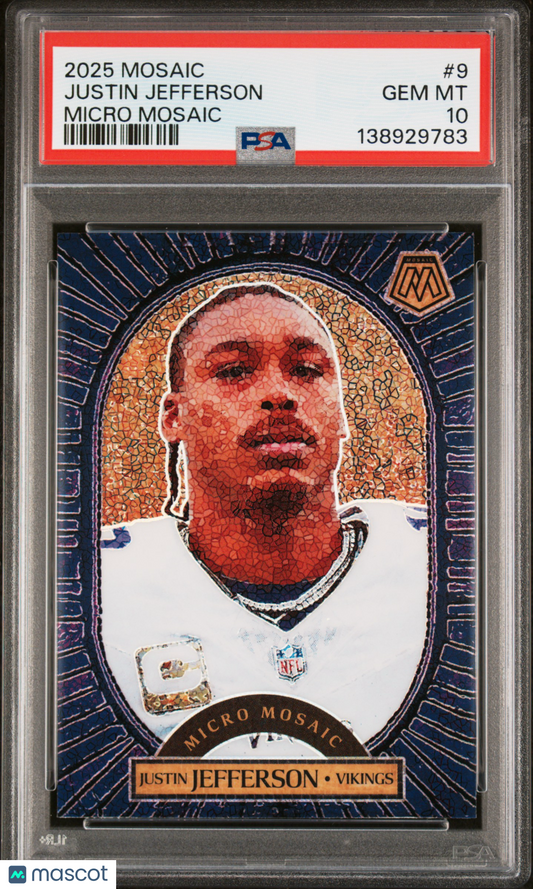 2025 Panini Mosaic Micro Mosaic Justin Jefferson #9 PSA