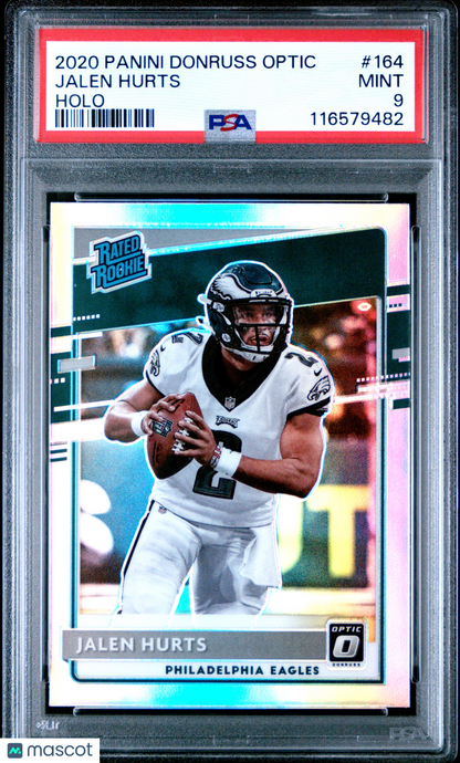 2020 Panini Donruss Optic Jalen Hurts #164 Holo Prizm RC PSA 9