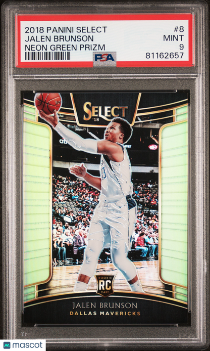 2018-19 Select Jalen Brunson Neon Green Rookie /75 PSA 9