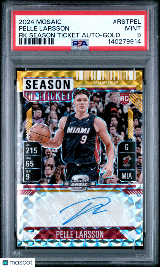 2024 Panini Mosaic Pelle Larsson Contenders Optic Gold 4/10 RC Auto PSA 9