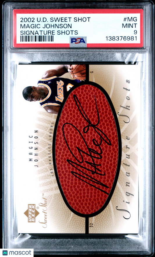 2002-03 U.D. Magic Johnson Sweet Shot Auto PSA 9