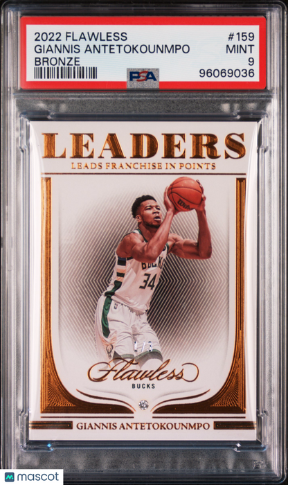2022-23 Flawless Giannis Antentokounmpo Bronze Diamond Leaders /3 PSA 9