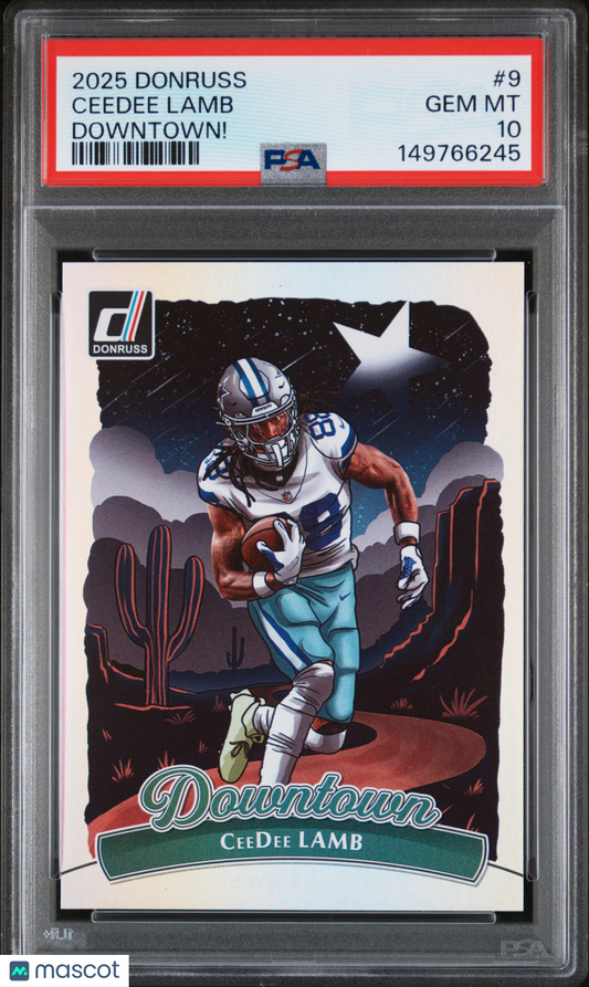 2025 Panini Donruss CeeDee Lamb #9 Downtown SP PSA 10