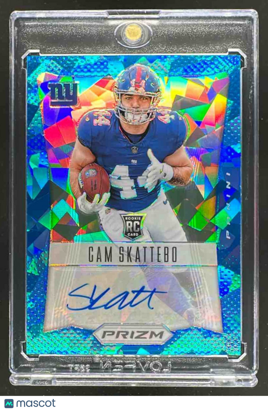 2025 Panini Prizm Cam Skattebo Flashback 2012 Signatures Blue Ice /99 RC Auto