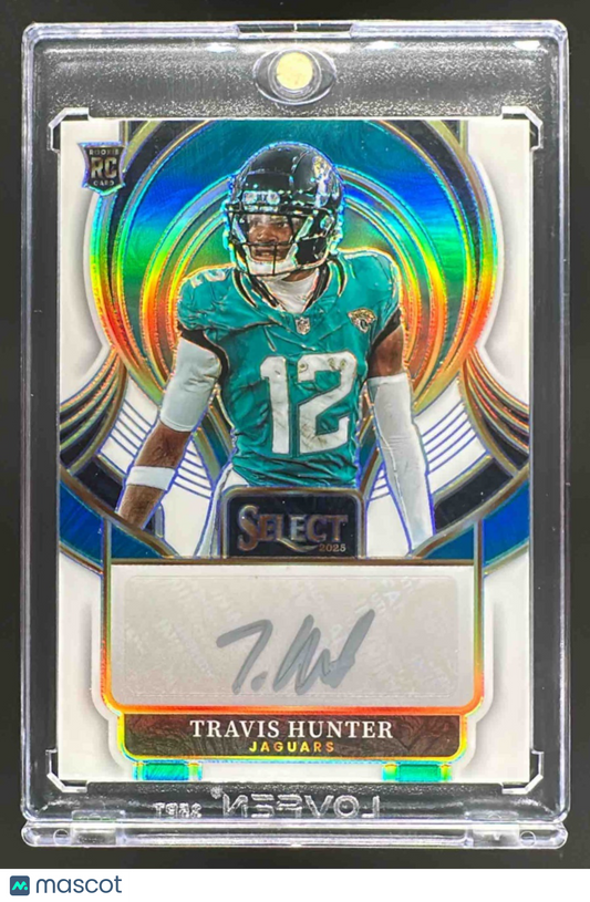 2025 Panini Select Travis Hunter #SIP-THR Signatures White Prizm 31/50 Auto