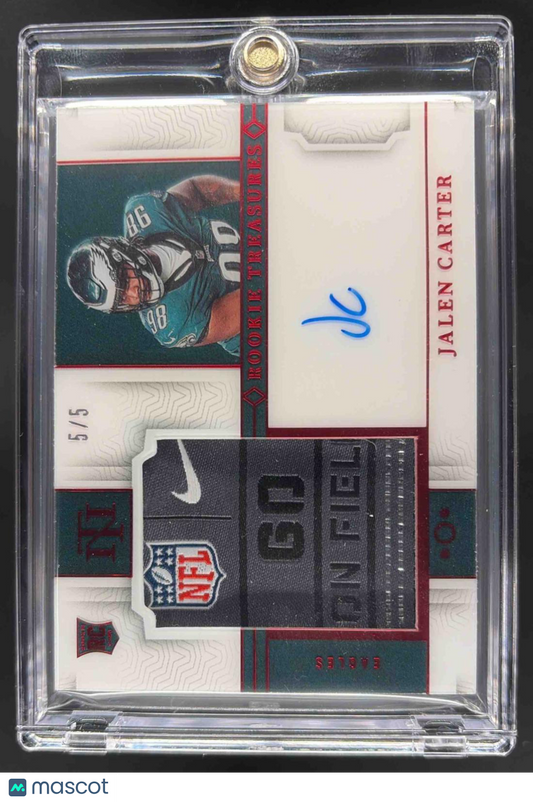 2023 National Treasures Jalen Carter #RTS-JCR Black Laundry Tag Auto 5/5 RC