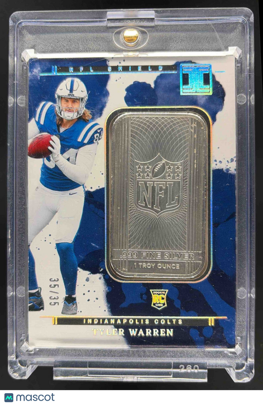 2025 Panini Impeccable Tyler Warren #8 Silver Bar 35/35 RC "STAIN"