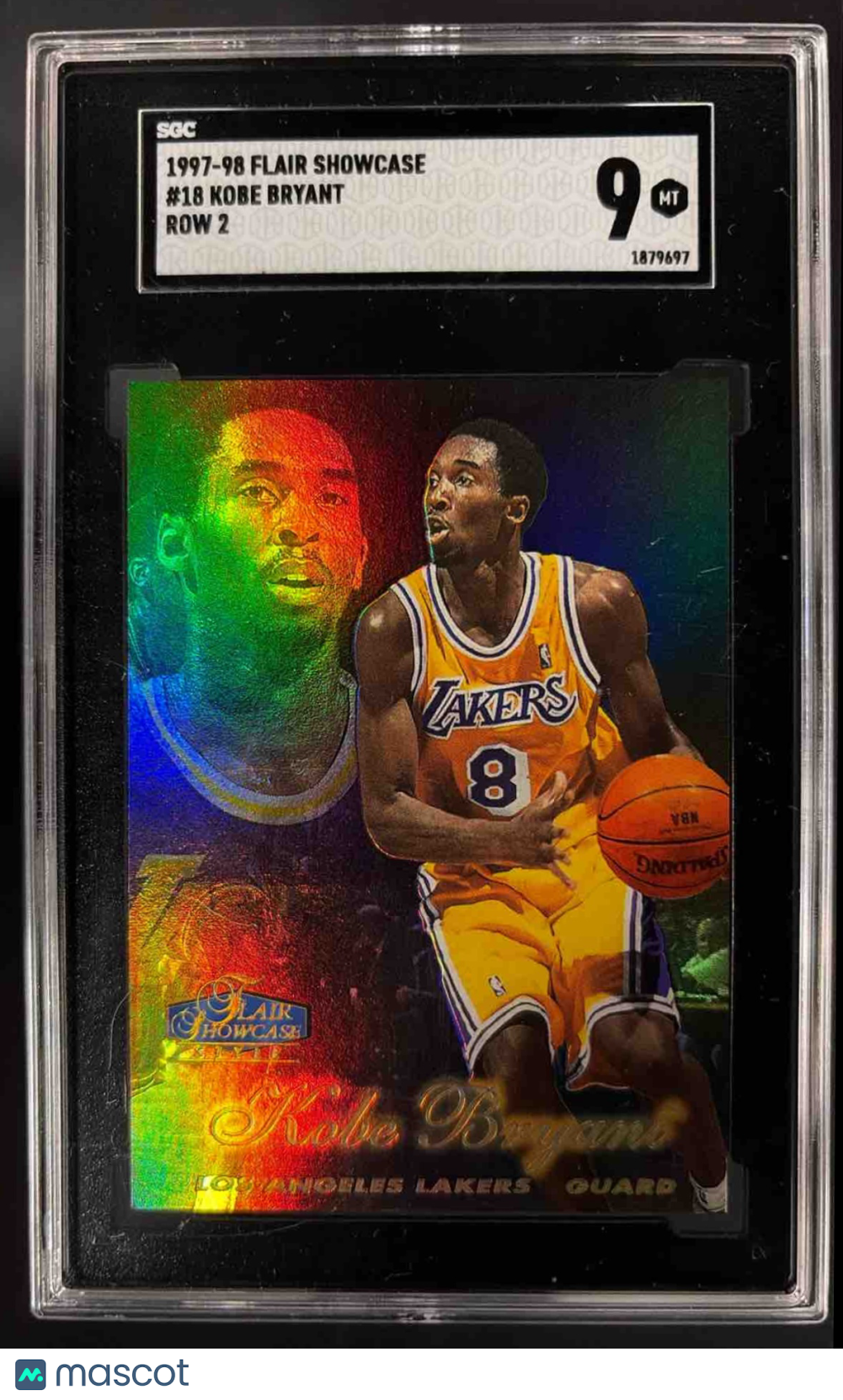 1997-98 Fleer Flair Showcase Kobe Bryant #2 Row 3 Lakers SGC 9