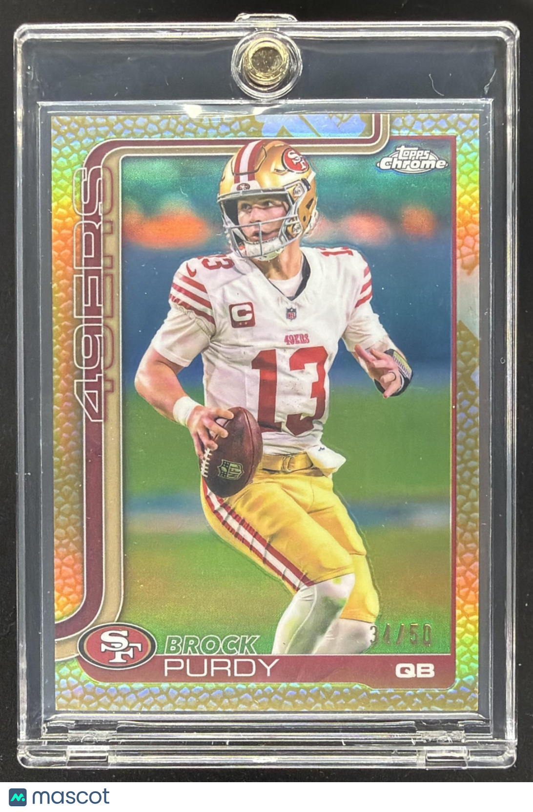 2025 Topps Chrome Brock Purdy #262 Gold Leather /50
