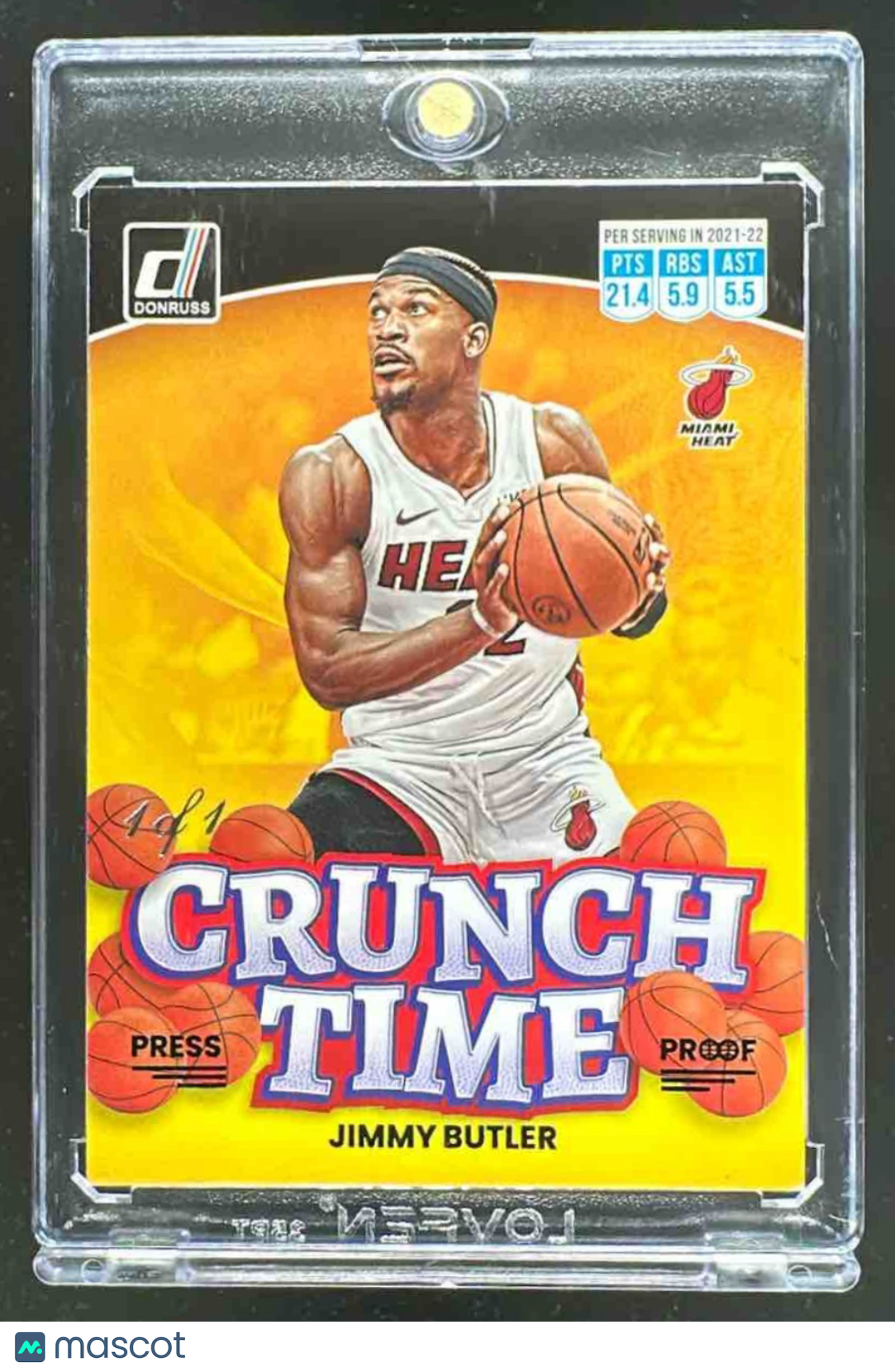 2022-23 Panini Donruss Jimmy Butler #12 Crunch Time 1/1 Black