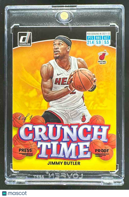 2022-23 Panini Donruss Jimmy Butler #12 Crunch Time 1/1 Black