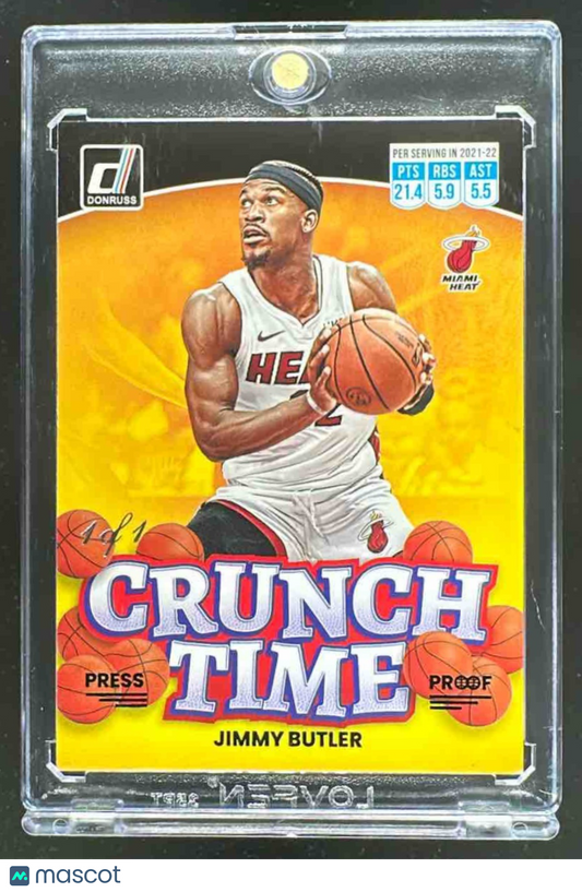2022-23 Panini Donruss Jimmy Butler #12 Crunch Time 1/1 Black