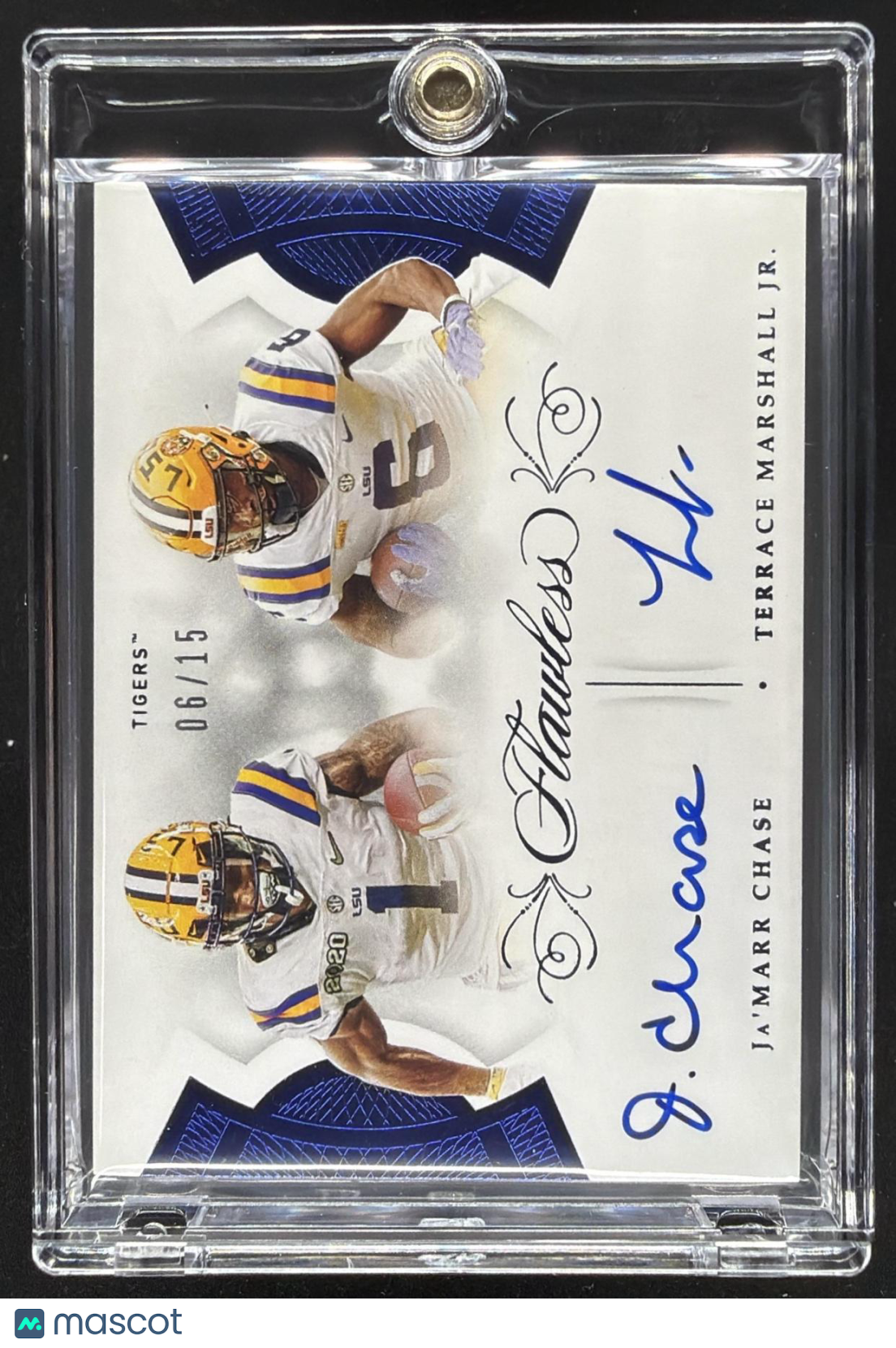 2021 Panini Flawless Collegiate Ja'Marr Chase Terrace Marshall Jr. Dual Auto /15