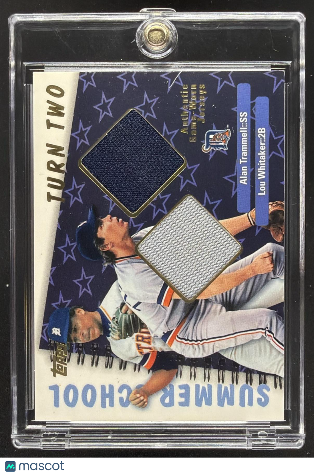 2001 Topps Lou Whitaker Alan Trammell Dual Patch Turn Two