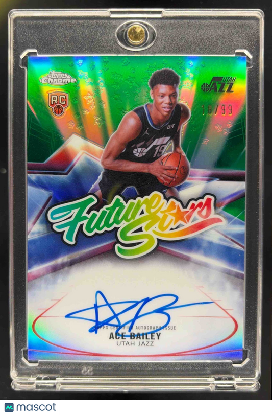 2025 Topps Chrome Ace Bailey #FS-AB Future Stars Auto Green Refractor /99 RC