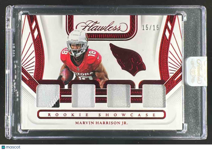 2025 Panini Flawless Marvin Harrison Jr. #17 Draft Night Jerseys Ruby /15 MEM