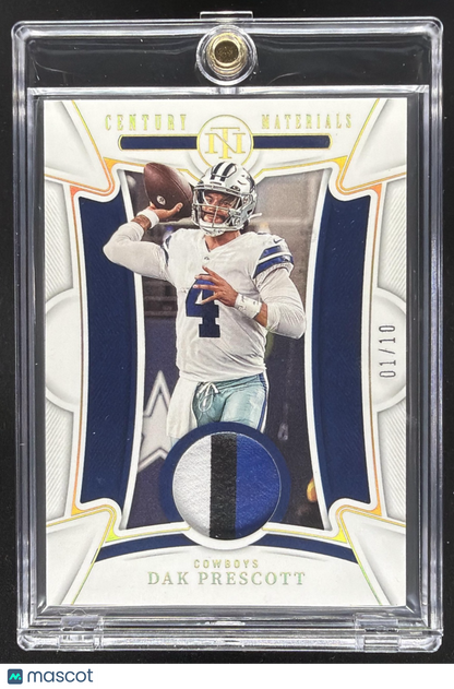 2022 Panini National Treasures Dak Prescott #CEN-DPR Century Materials Holo Gold /10 MEM