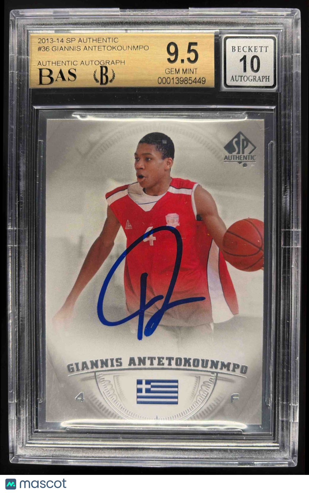 2013-14 SP Authentic Giannis Antetokounmpo #36 Auto RC BGS 9.5