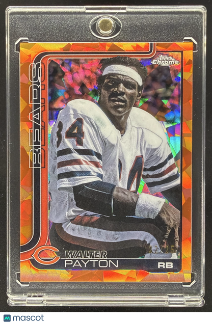 2025 Topps Chrome Sapphire Walter Payton #402 Image Variation Orange Refractor /25 SP