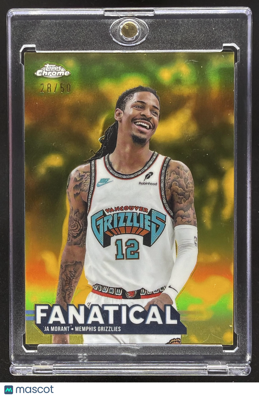 2025-26 Topps Chrome Ja Morant #FAN-4 Fanatical Gold Refractor 28/50 SSP