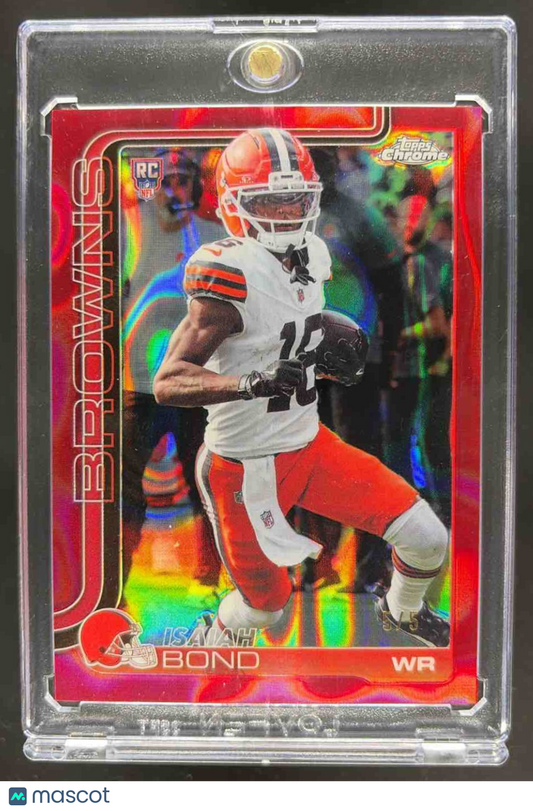 2025 Topps Chrome Isaiah Bond #341 Rookie Football Red Raywave Refractor 5/5 RC