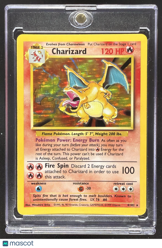 1999 Pokemon Charizard #4/102 Set Holo