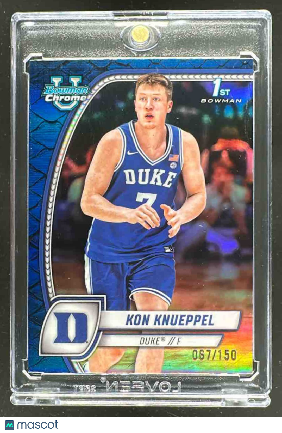 2024 Bowman University Chrome Kon Knueppel #48 Reptilian Blue Refractor /150