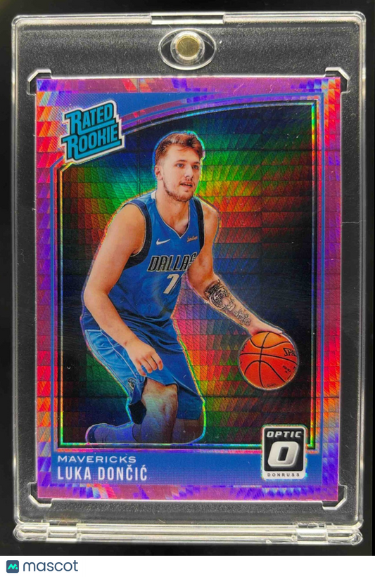 2018-19 Panini Donruss Optic Luka Doncic #177 Pink Hyper RC Mavericks