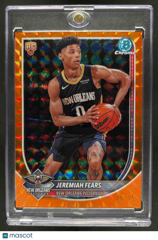 2025 Bowman Chrome Jeremiah Fears Orange Geo Rookie /25
