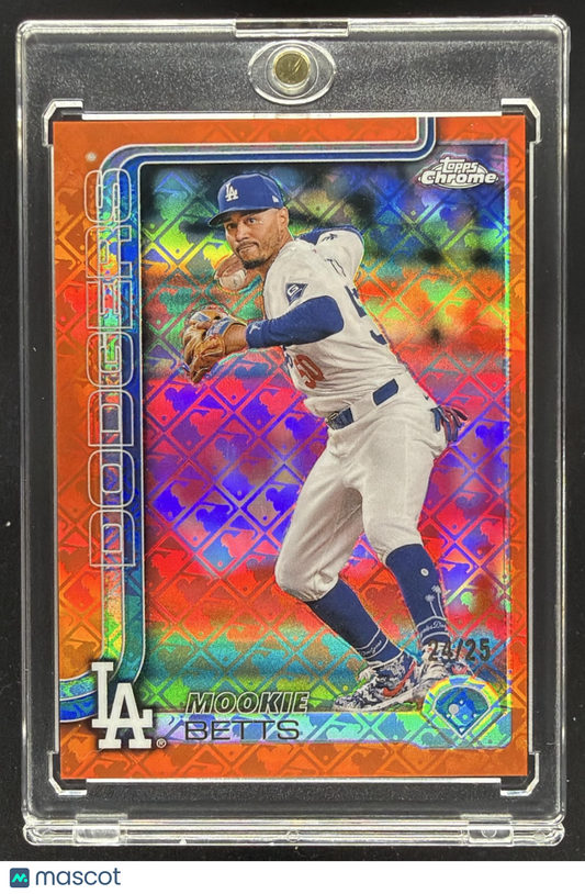 2025 Topps Chrome Mookie Betts #50 Orange Refractor 2/25