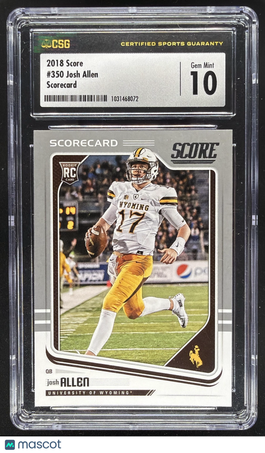 2018 Score Josh Allen Rookie CGC 10