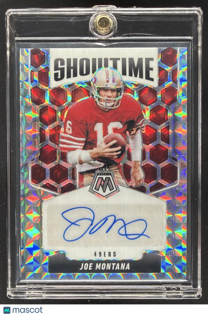 2025 Panini Mosaic Joe Montana #SOS-JOE Showtime Signatures Prizm Auto