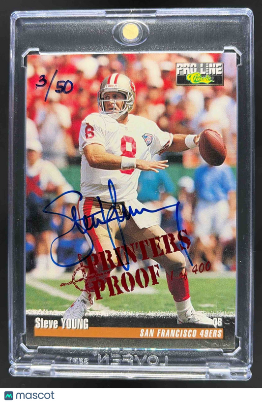 1995 Pro Line Steve Young Printers Proof Auto 3/50