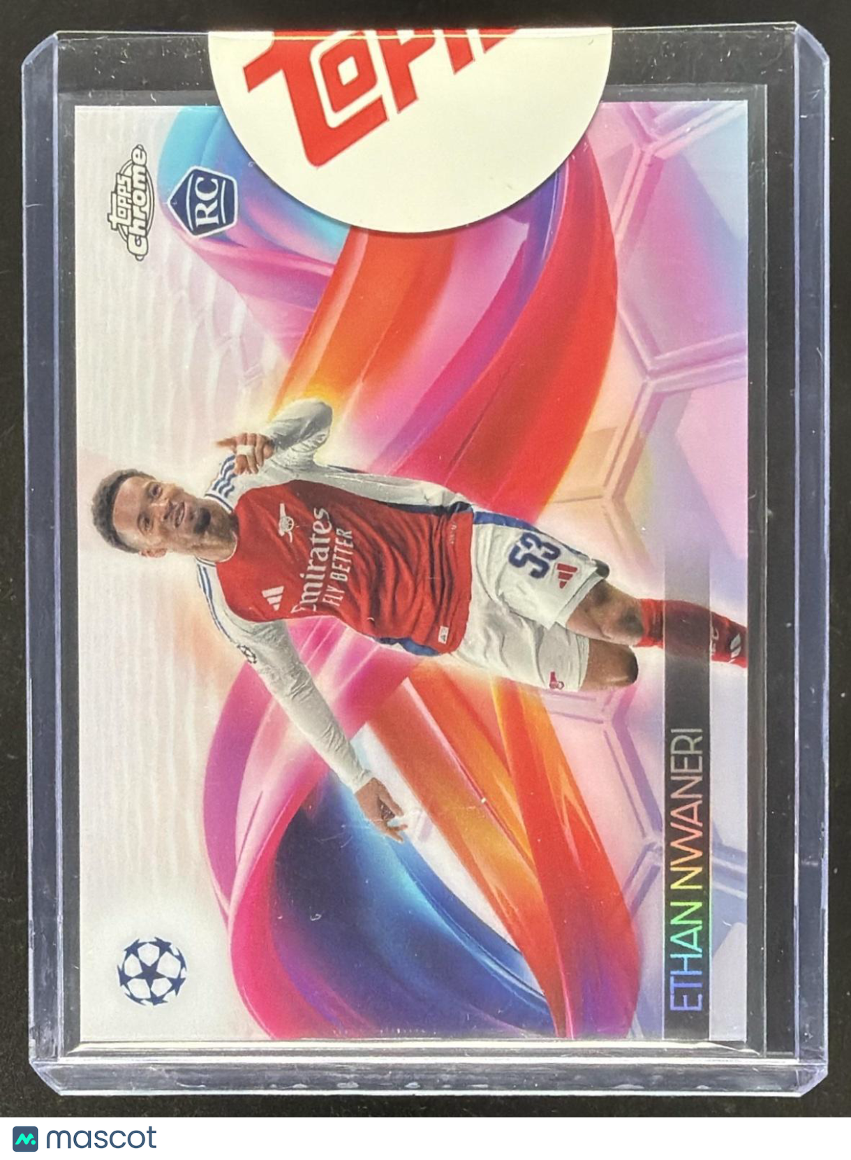 2024-25 Topps Chrome UEFA Club Competitions Ethan Nwaneri #H-11 Helix RC